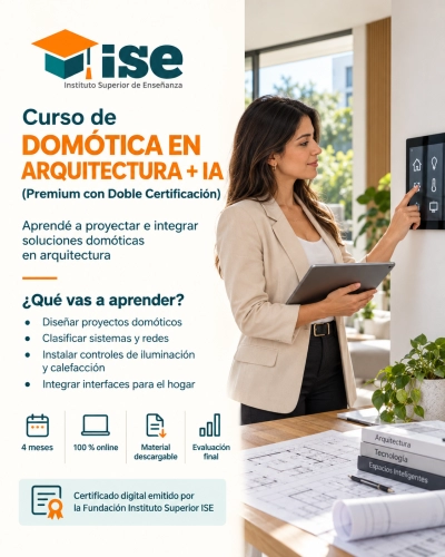 Curso de Domótica en Arquitectura + IA (Premium con Doble Certificación)