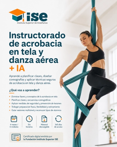Instructorado de acrobacia en tela y danza aérea + IA