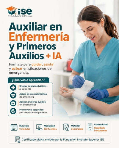 Auxiliar en Enfermería y Primeros Auxilios + IA