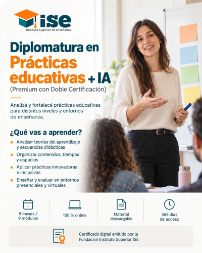 Diplomatura en Prácticas educativas + IA (Premium con Doble Certificación)