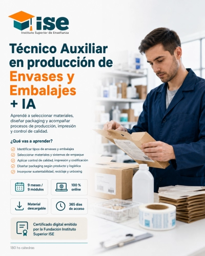 Técnico Auxiliar en producción de Envases y Embalajes + IA