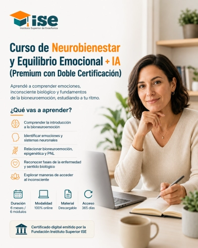 Curso de Neurobienestar y Equilibrio Emocional + IA (Premium con Doble Certificación)