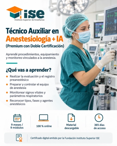 Técnico Auxiliar en Anestesiología + IA (Premium con Doble Certificación)