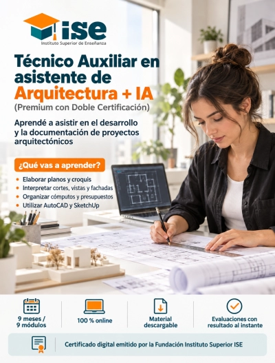 Técnico Auxiliar en asistente de Arquitectura + IA (Premium con Doble Certificación)
