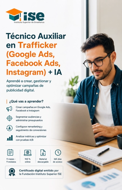 Técnico Auxiliar en Trafficker (Google Ads, Facebook Ads, Instagram) + IA