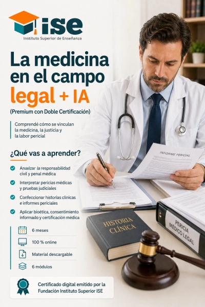 La medicina en el campo legal + IA (Premium con Doble Certificación)