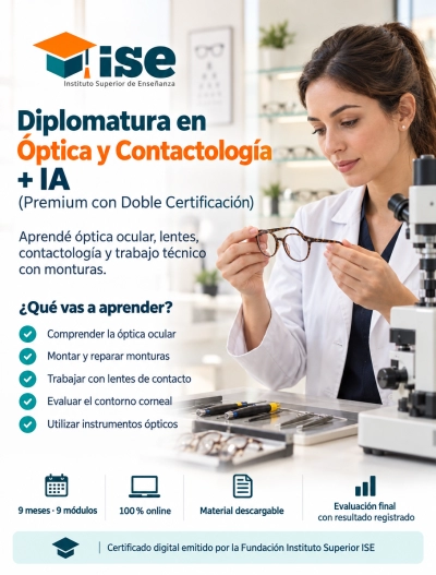 Diplomatura en Óptica y Contactología + IA (Premium con Doble Certificación)
