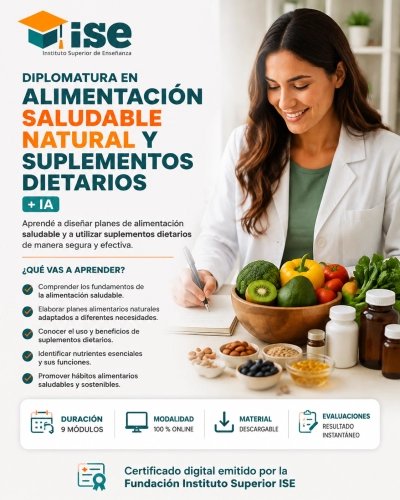 Diplomatura en Alimentación Saludable Natural y Suplementos dietarios + IA