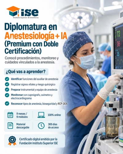 Diplomatura en Anestesiología + IA (Premium con Doble Certificación)