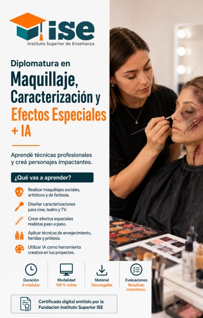 Diplomatura en Maquillaje, Caracterización y Efectos Especiales + IA