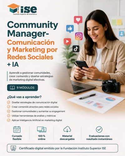 Community Manager- Comunicación y Marketing por Redes Sociales + IA