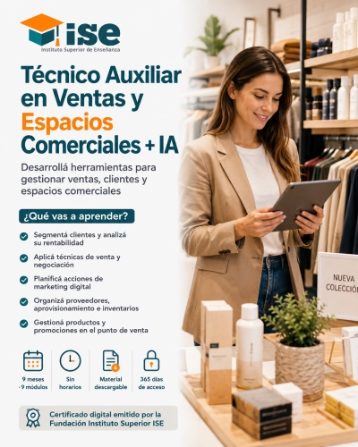 Técnico Auxiliar en Ventas y Espacios Comerciales + IA