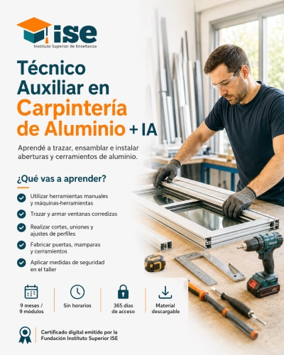 Técnico Auxiliar en Carpintería de Aluminio + IA