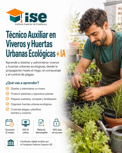 Técnico Auxiliar en Viveros y Huertas Urbanas Ecológicas + IA