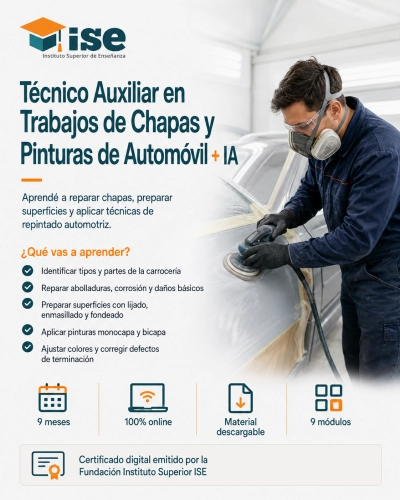 Técnico Auxiliar en Trabajos de Chapas y Pinturas de Automóvil + IA