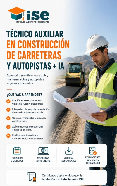 Técnico Auxiliar en Construcción de Carreteras y Autopistas + IA