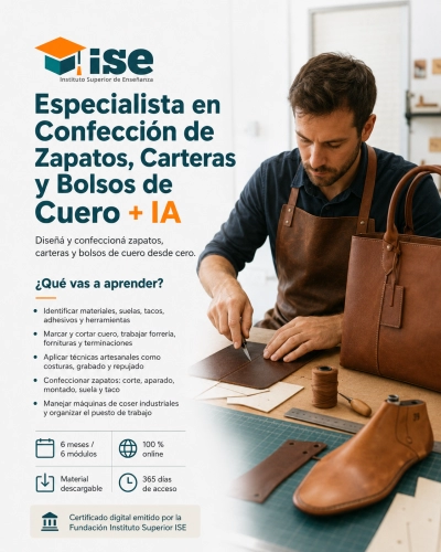 Especialista en Confección de Zapatos, Carteras y Bolsos de Cuero + IA
