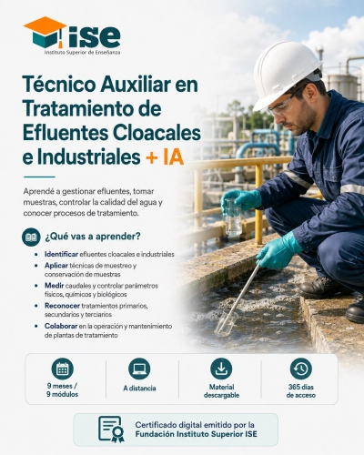Técnico Auxiliar en Tratamiento de Efluentes Cloacales e Industriales + IA