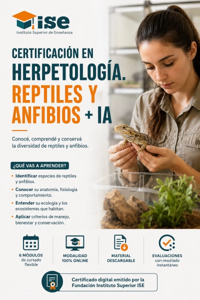 Certificación en Herpetología. Reptiles y Anfibios + IA
