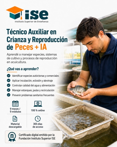 Técnico Auxiliar en Crianza y Reproducción de Peces + IA