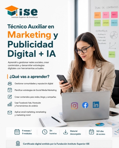 Técnico Auxiliar en Marketing y Publicidad Digital + IA