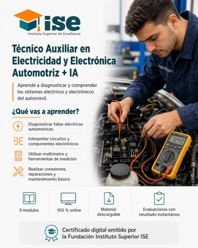 Técnico Auxiliar en Electricidad y Electrónica Automotriz + IA