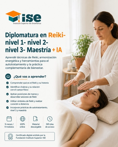 Diplomatura en Reiki- nivel 1- nivel 2- nivel 3- Maestría + IA
