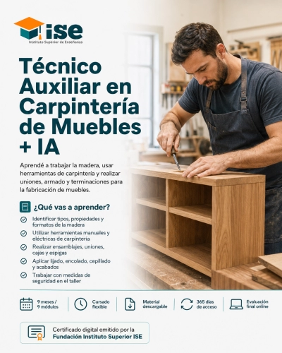 Técnico Auxiliar en Carpintería de Muebles + IA