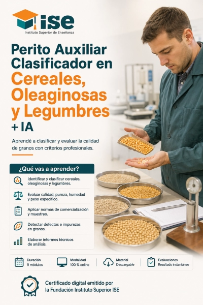 Perito Auxiliar Clasificador en Cereales, Oleaginosas y Legumbres + IA